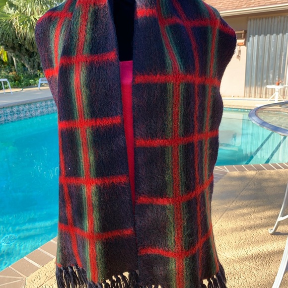 Plaid Boho Mohair wrap/scarf - Picture 4 of 7